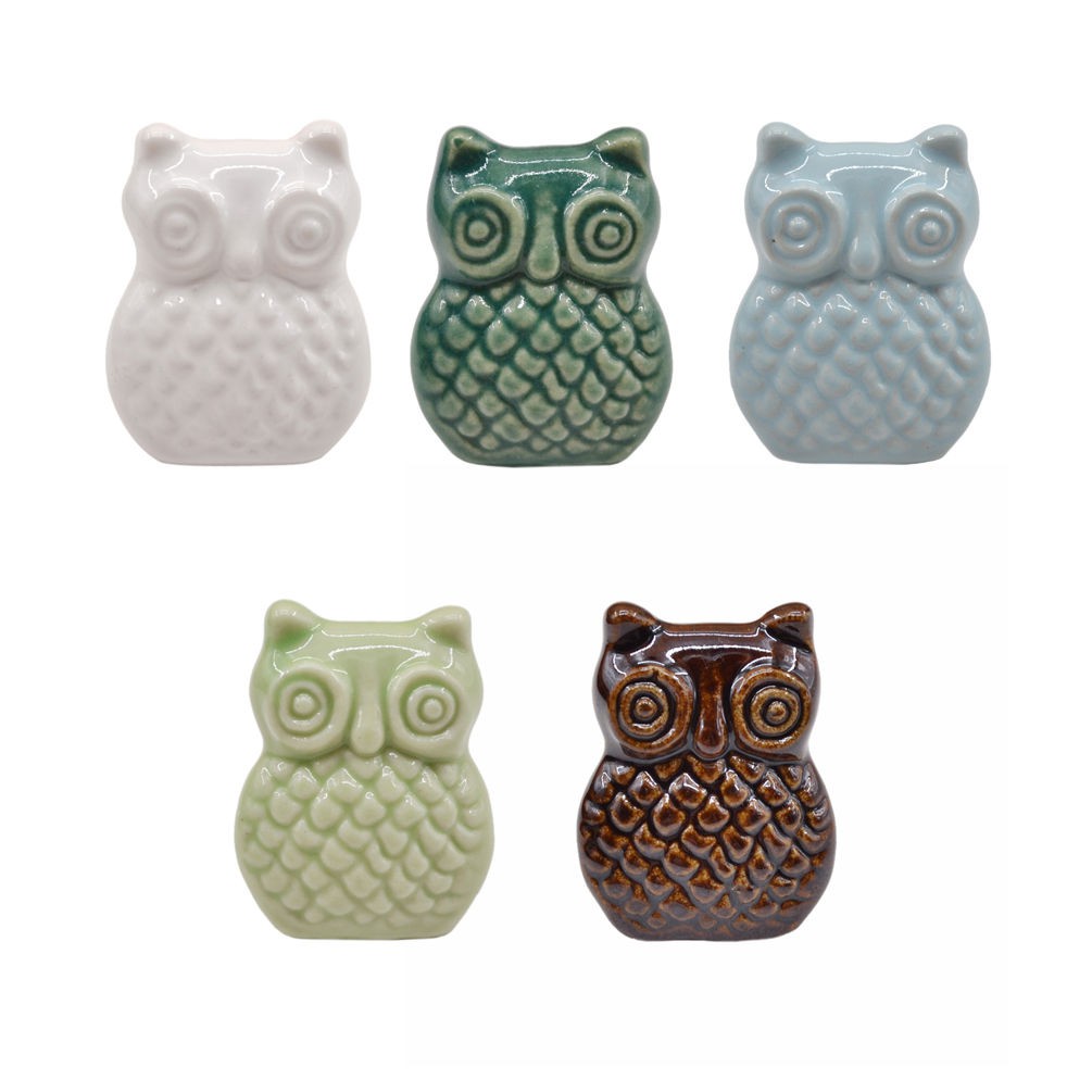 Creative Ceramic Owls Cabinet Knob Closet Cupboard Dresser Drawer