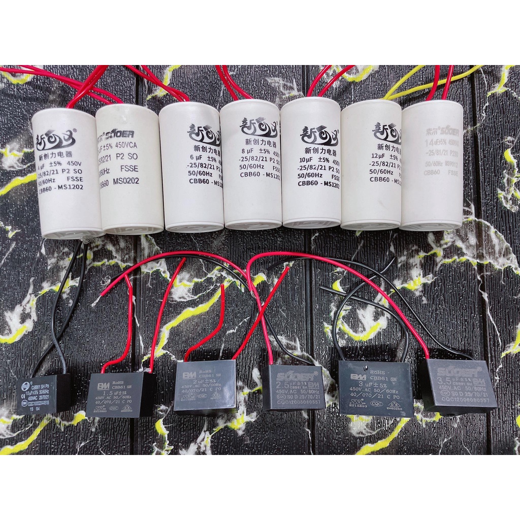 fan capacitor with 2 wayar / small application two wayar capacitor / 2