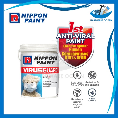 Nippon Paint Virus Guard Interior Wall Paint 1L Silver Ion Technology Anti Virus Anti-Bacterial Anti-Fungus