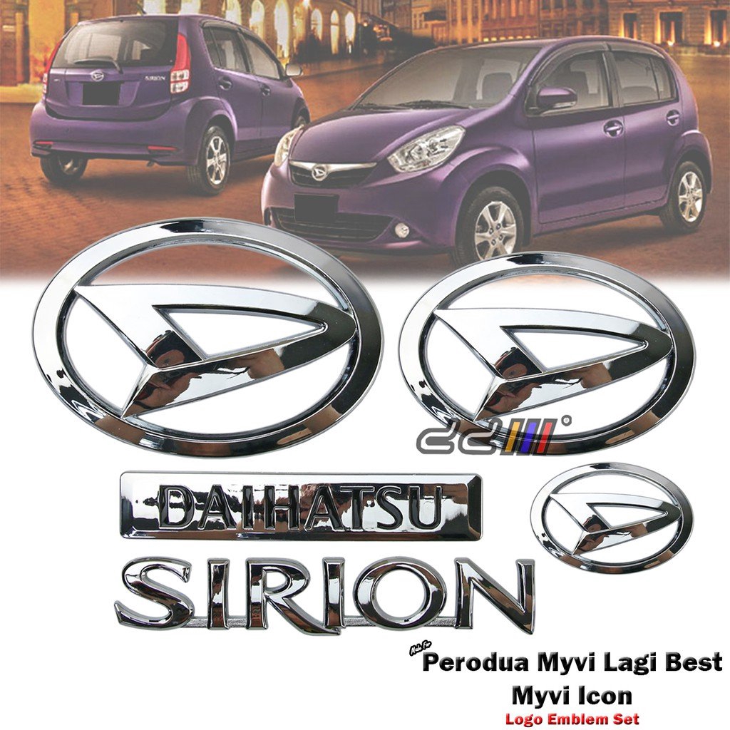 Chrome Daihatsu Sirion Logo Emblem Badge Set For Perodua 