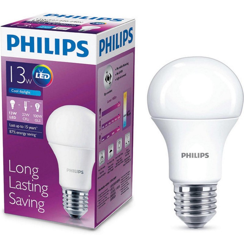 Philips LED Bulb 13W Cool Daylight E27 | Shopee Malaysia