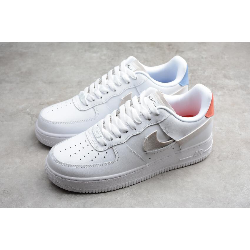 nike air force 1 07 trainers white platinum tint game royal red