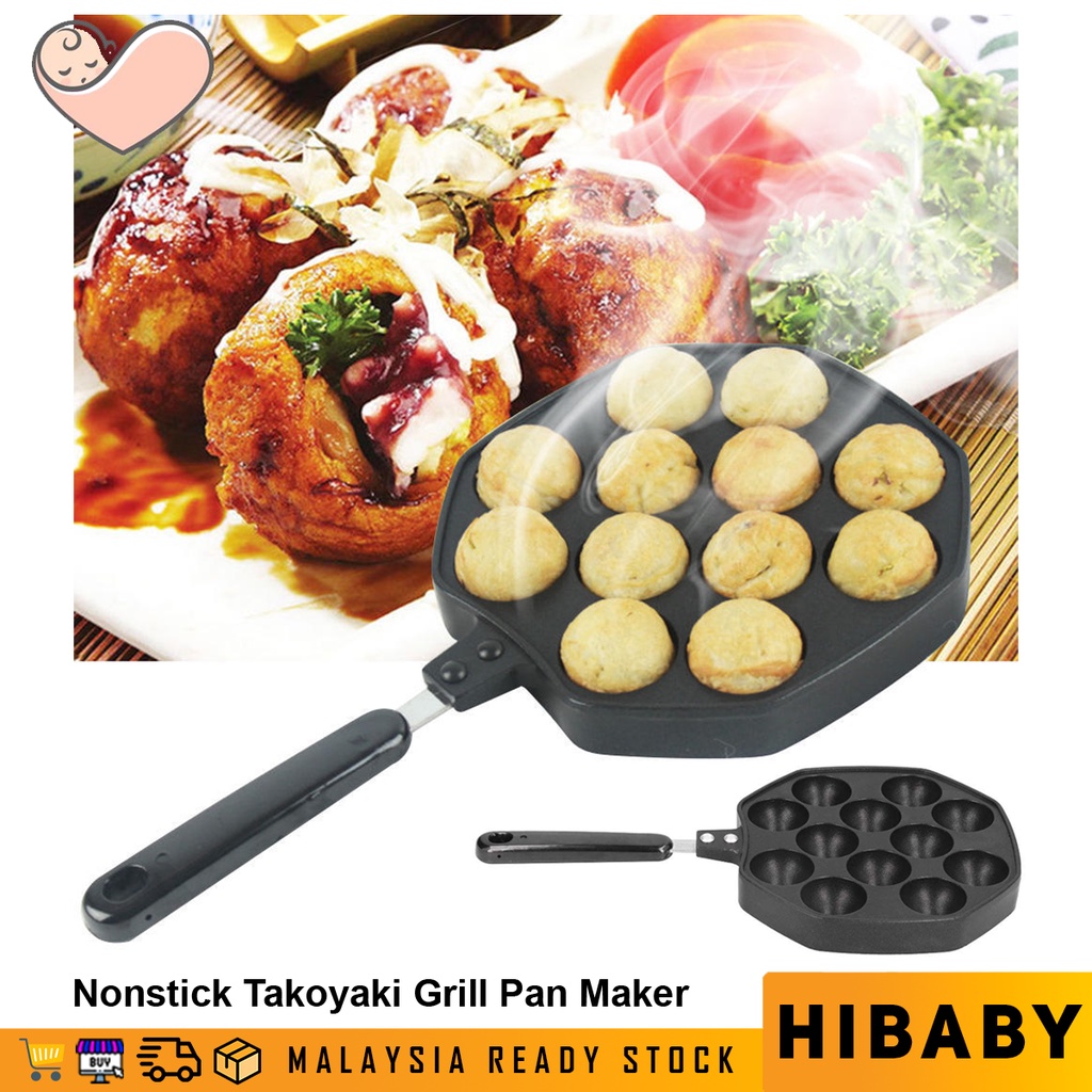 Baking Pancake Pan,Biuzi Non-stick Aluminum 12 Cavities Octopus Ball/Pancake Maker Takoyaki Baking Grill Pan Plate Mold 
