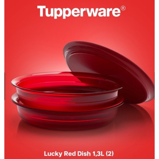 Tupperware Lucky Red Dish (2)1.3L