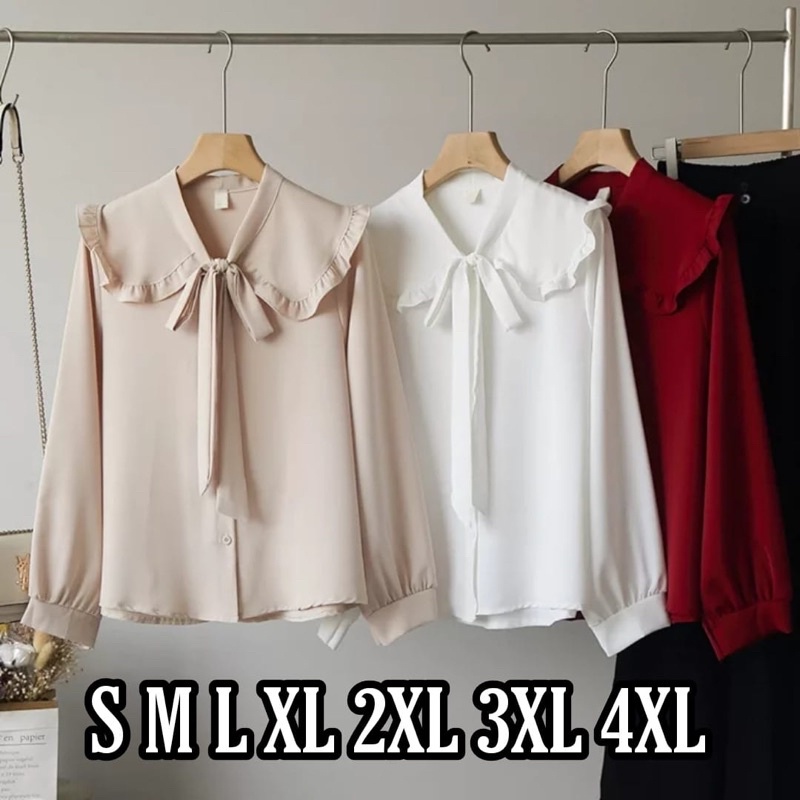 KEMEJA Zevana Blouse Size SML XL XXL XXXL XXXXL 2XL 3XL 4XL 2L 3L 4L 5L Basic Jumbo Shirt - Work Clothes - Korean Office - Korean Blouse - Blouse BIG Size - Korean Top