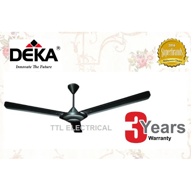 Deka 3 Blade Ceiling Fan Dark Grey White 95w