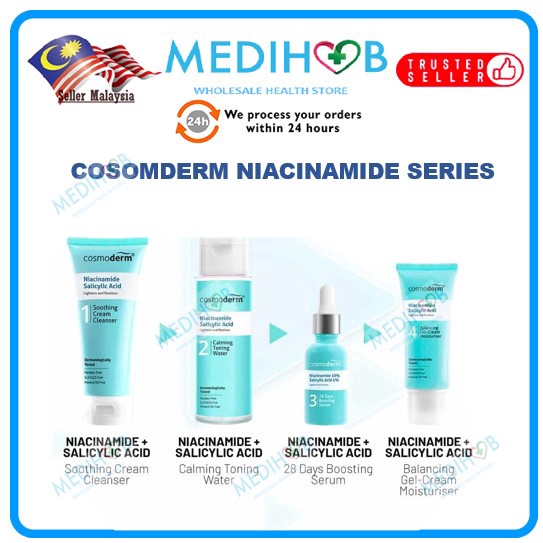 COSMODERM NIACINAMIDE SALICYLIC ACID (CLEANSER / SERUM / TONING ...