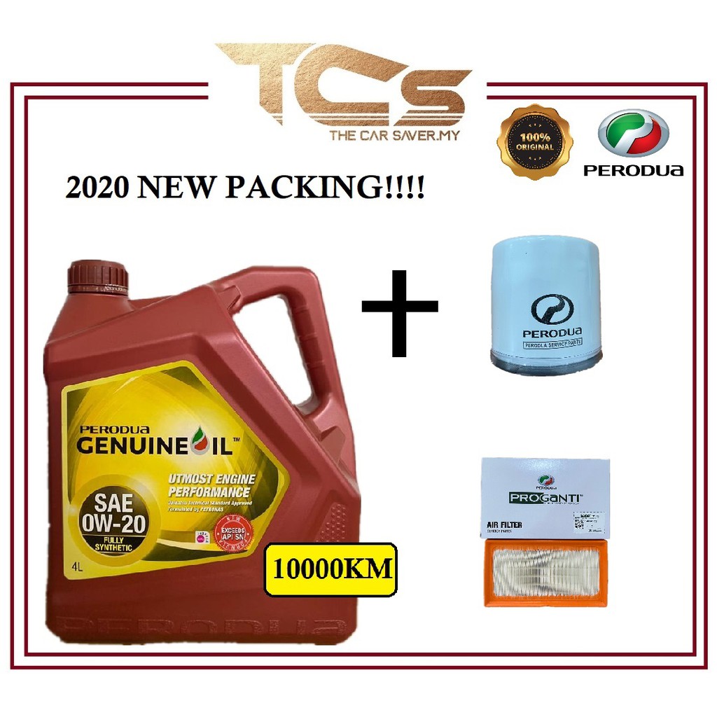 Perodua Fully SAE 0W-20 Engine Oil 3.5L 2021 New Packing + Oil FIlter +Air Filter (Axia/Bezza)