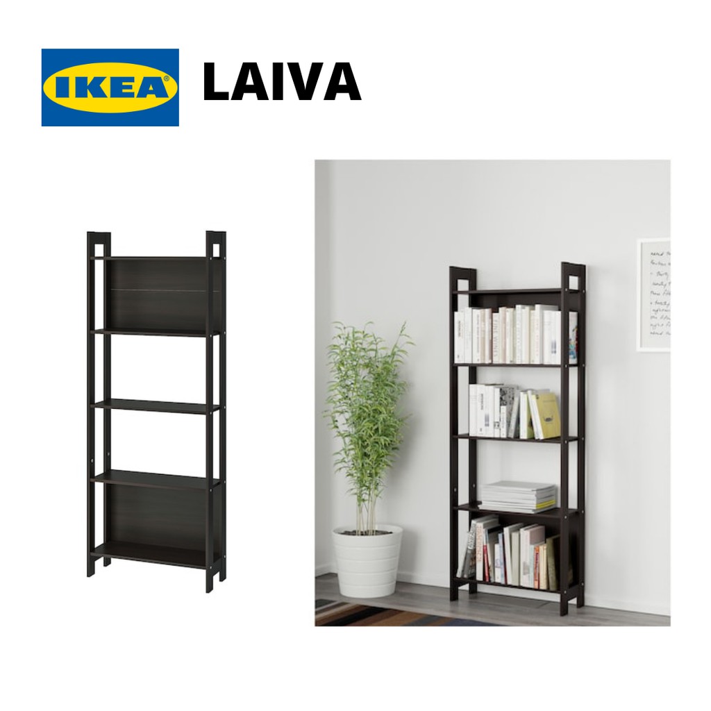 IKEA LAIVA ‼️READY STOCK! BOOKCASE BLACK BROWN 62x165 cm RAK