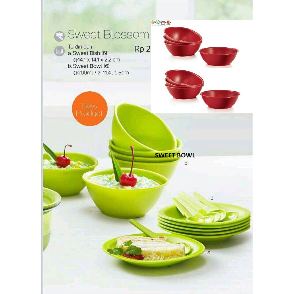 Tupperware Sweet Blossom Bowl 0ml 2pcs Blossom Bowl Shopee Malaysia