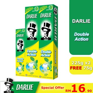 Darlie Original Double Action Toothpaste Ubat Gigi 2 X 225g (Free 75g ...