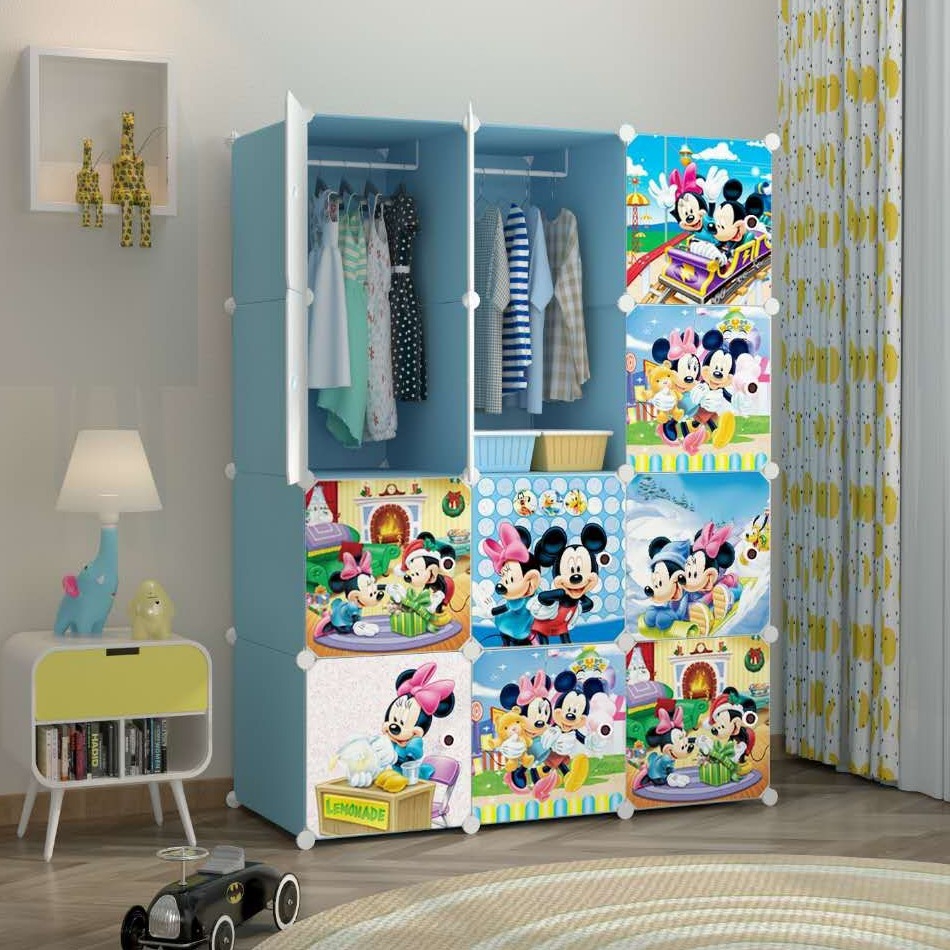  READY STOCK MICKEY MOUSE BLUE 12 Cube DIY  Wardrobe 