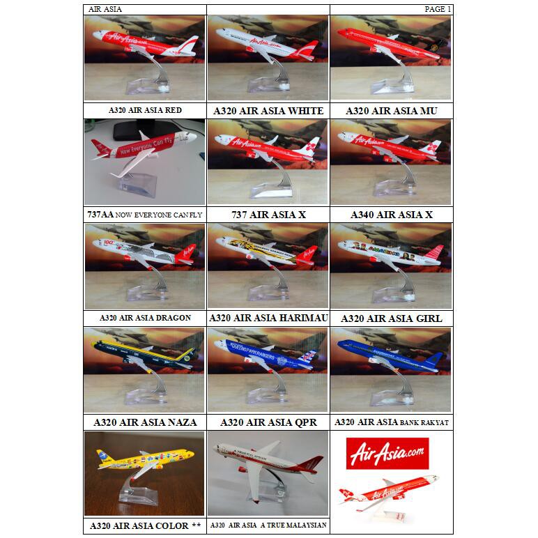 EX-STOCK di Malaysia ! AIR ASIA 16cm Metal (Die-Cast) World Wide Aeroplane Model/GIFT ITEM HOBBY COLLECTION 16公分金属飞机模