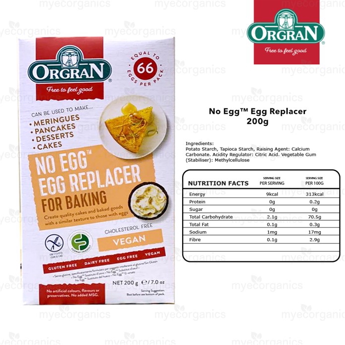 Orgran Gluten Free No Egg Egg Replacer, 200G, EXP 4/2024 Shopee