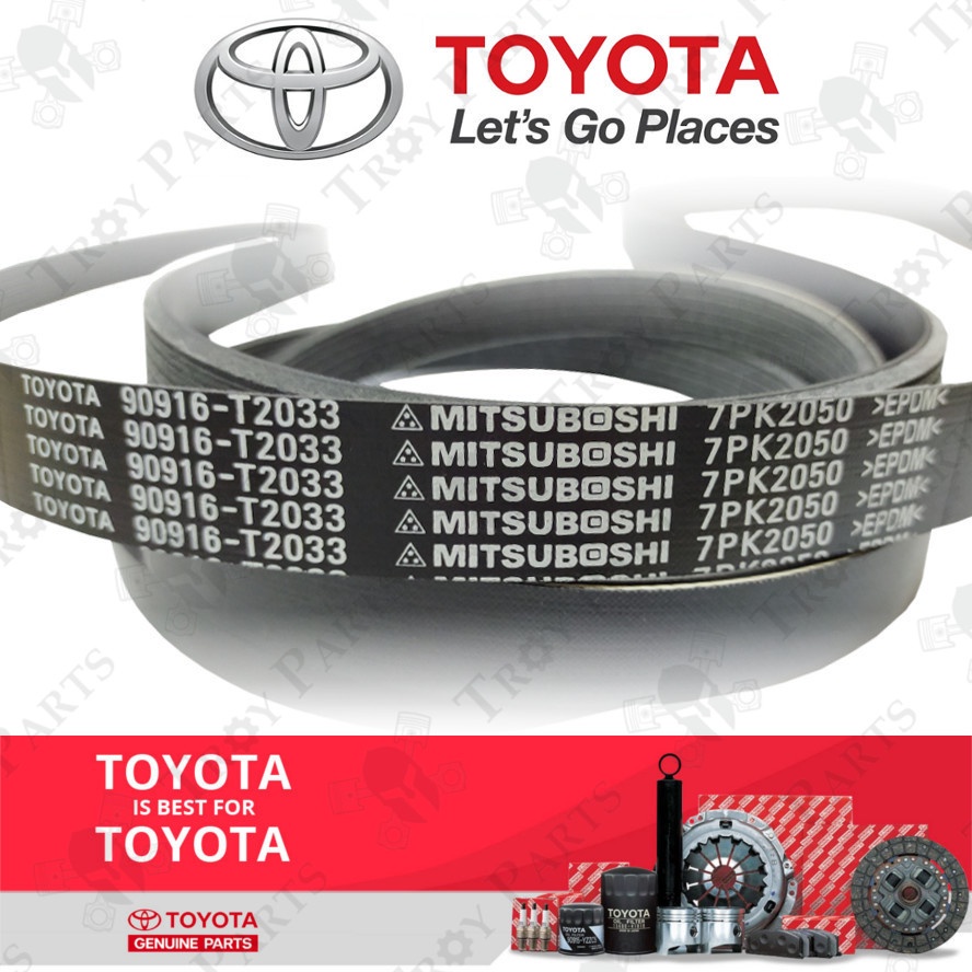 Original Toyota Fan Belt 90916T2033 for Toyota Hilux GUN125 GUN126 Fortuner GUN156 GUN165 1GD