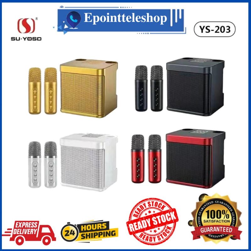 [Ready Stock] SUYOSD YS203 Wireless Karaoke Speaker With Two Wireless
