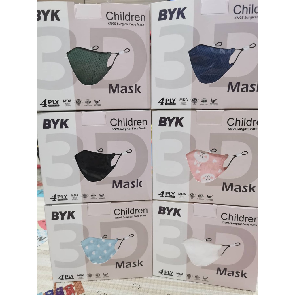 BYK Children Mask 3D KN95 Surgical Face Mask 4ply/ 20pcs/ Individual