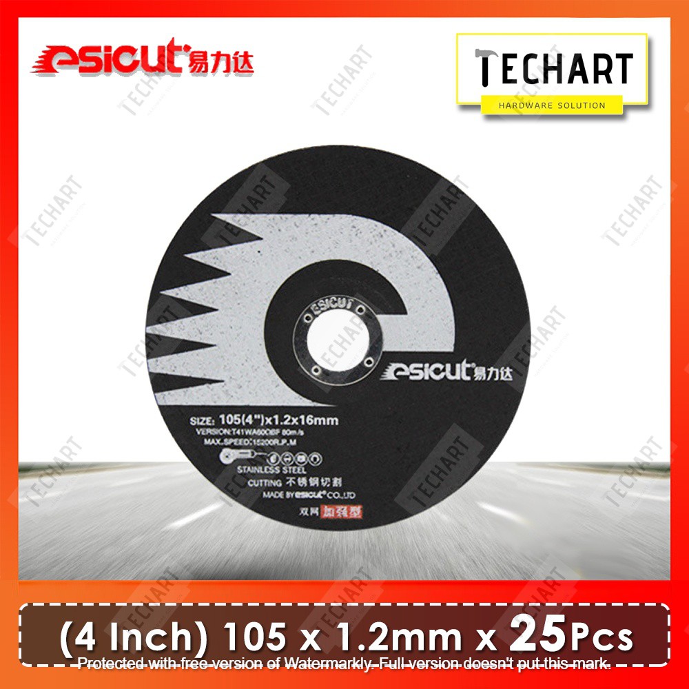 25x ESICUT 4" x 1.2mm Ultra Thin 105mm High Quality Black Colour 2