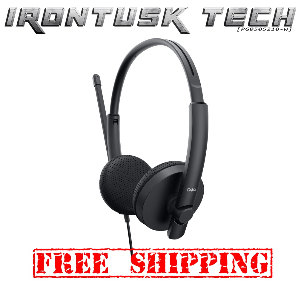 DELL WH1022 STEREO HEADSET WITH ADJUSTABLE NOISECANCELLING MIC FREE