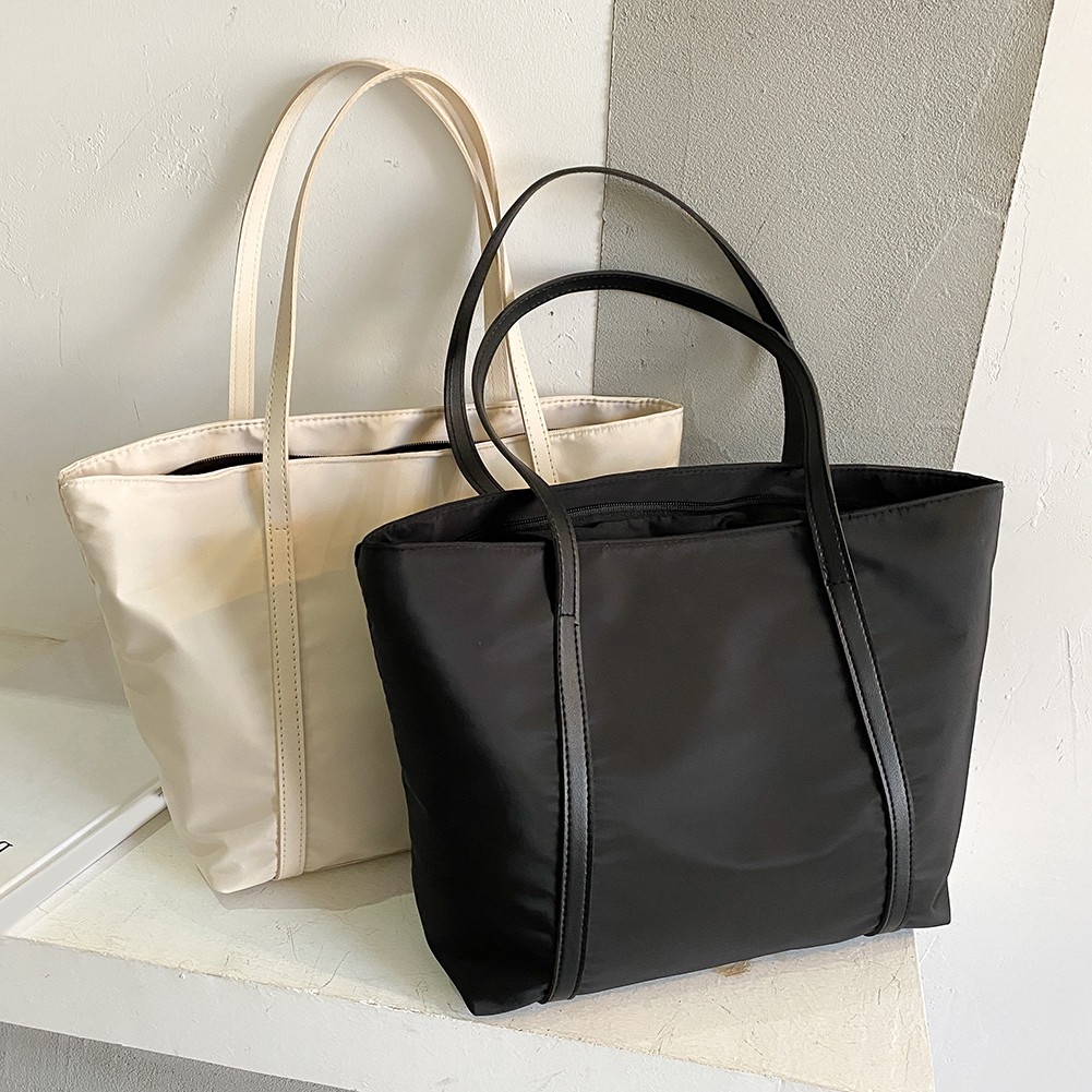WBT038 Tote Bag Simple Solid Color Shoulder Handbag Oxford Top-handle ...