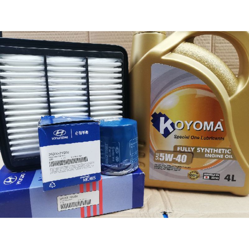 KIA FORTE OIL FILTER + AIR FILTER + KOYOMA 5W40 FULLY SYNTHETIC ENGINE