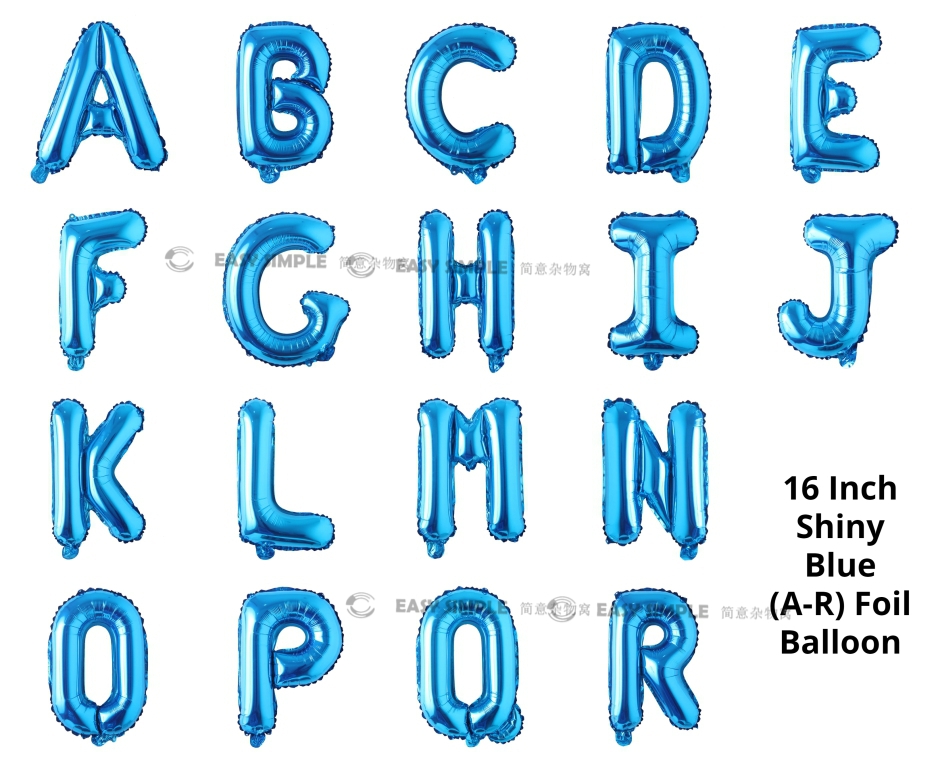 [Ready Stock] (1 Piece) 16 INCH Glossy Blue Foil Balloon Letter ...