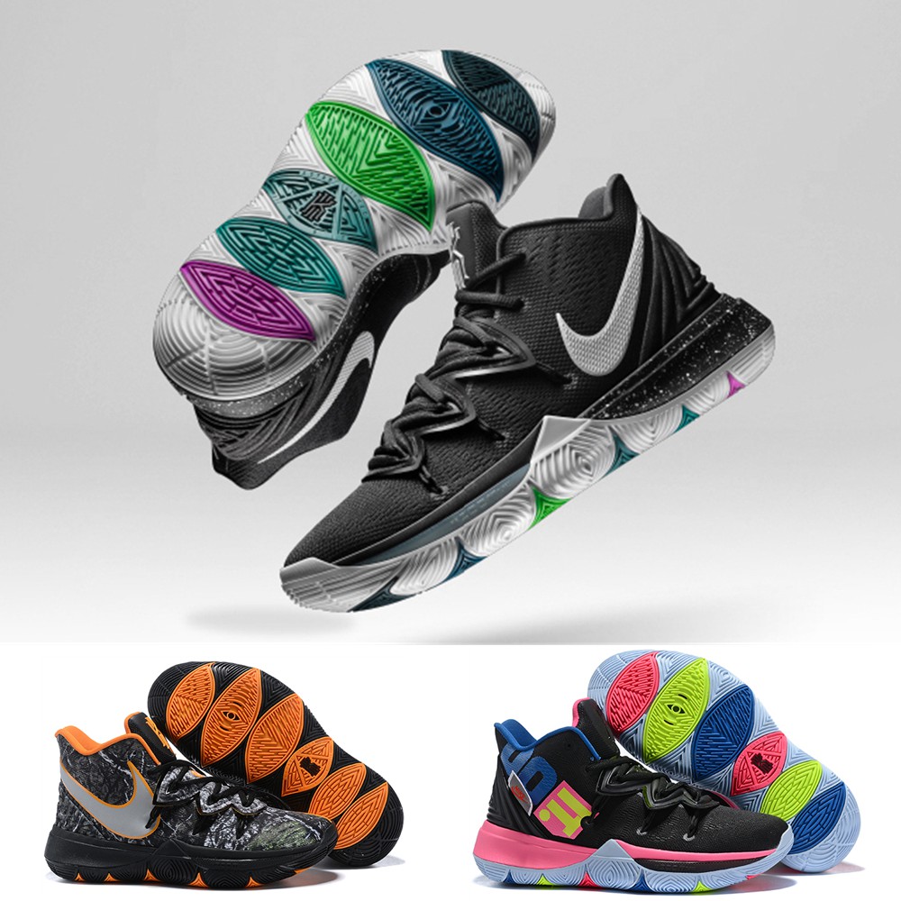 kyrie 5 black and rainbow