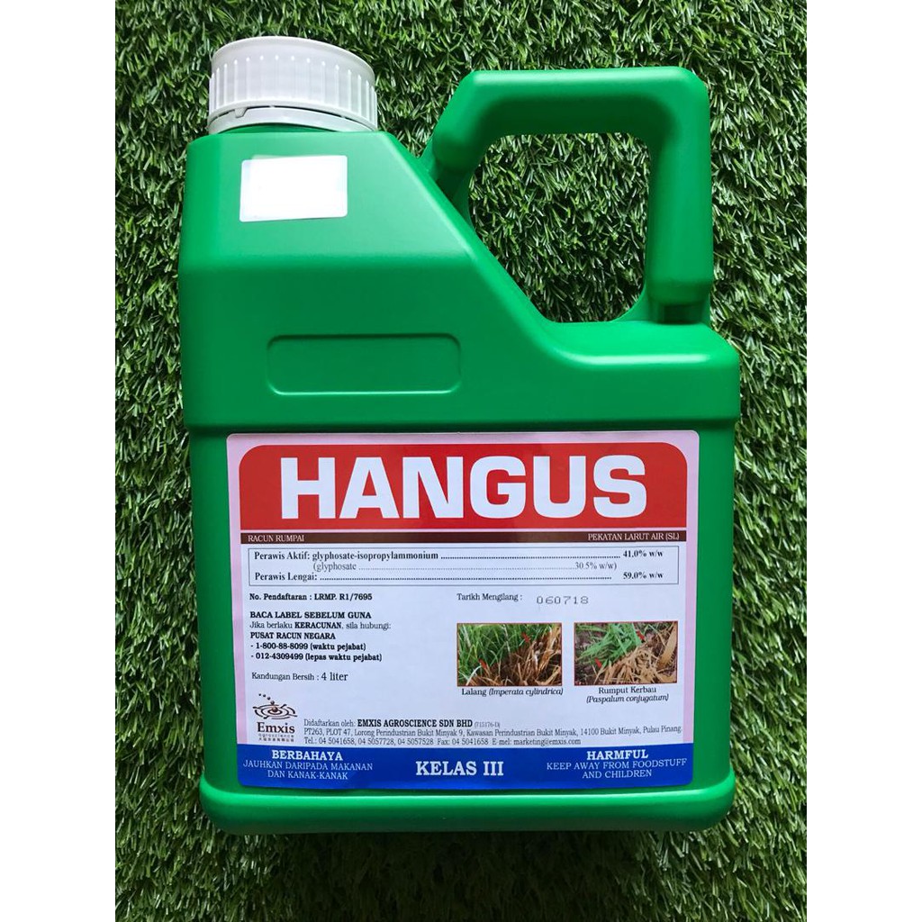 4L Hangus Glyphosate 41% Herbicide Racun Rumput | Shopee Malaysia