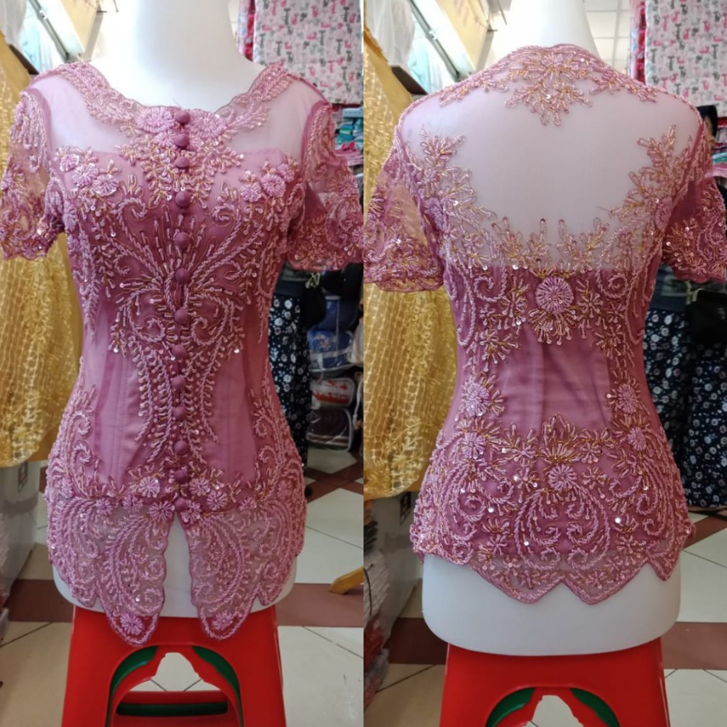 Kebaya Women S Fashion Tops Kebaya Tile Sequin New Short Models Shopee Malaysia