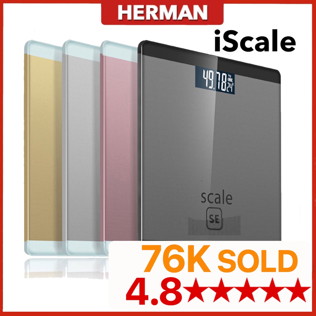 READY STOCK HERMAN Iscale SE Digital Body Scale High Accuracy Weight Scale Machine Timbang Badan Scale