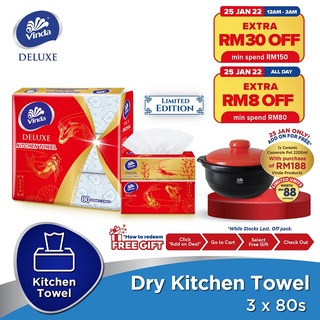 Vinda Deluxe Softpack Kitchen Towel CNY Edition (3x80s)