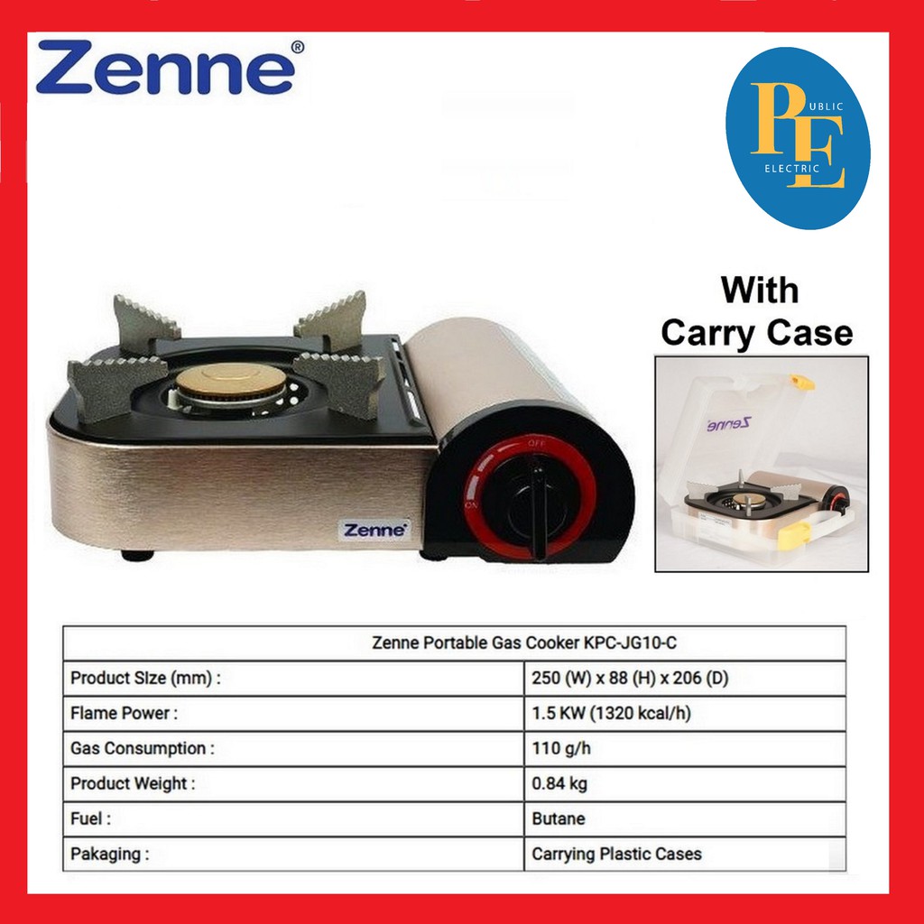 Zenne Portable Gas Cooker With Carry Case Butane Gas Cartridge Kpc Jg10 C Shopee Malaysia