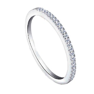 Korean 925Silver Micro Pave Zircon Ring Jewelry Circle Diamond Tail Ring Silver