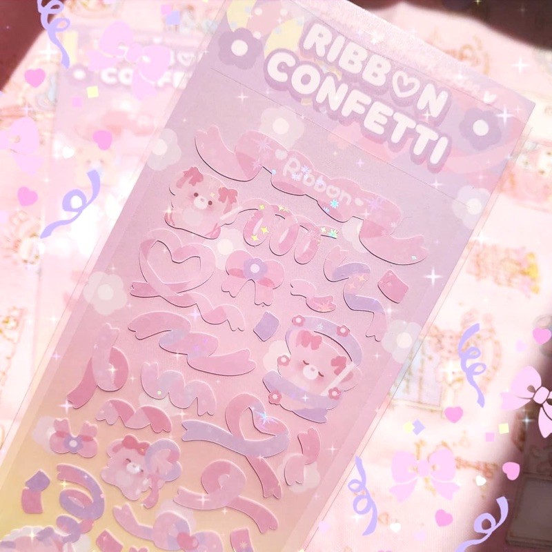 Special Edition Ribbon Confetti Sticker (sticker Korea Sticker Esthetic