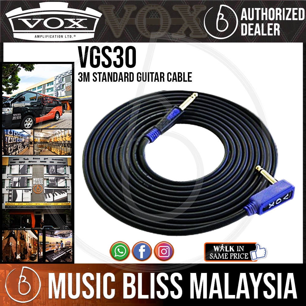 Vox VGS050 5m Straight Cable with 1 x Angled Jack and 1 x Straight Jack