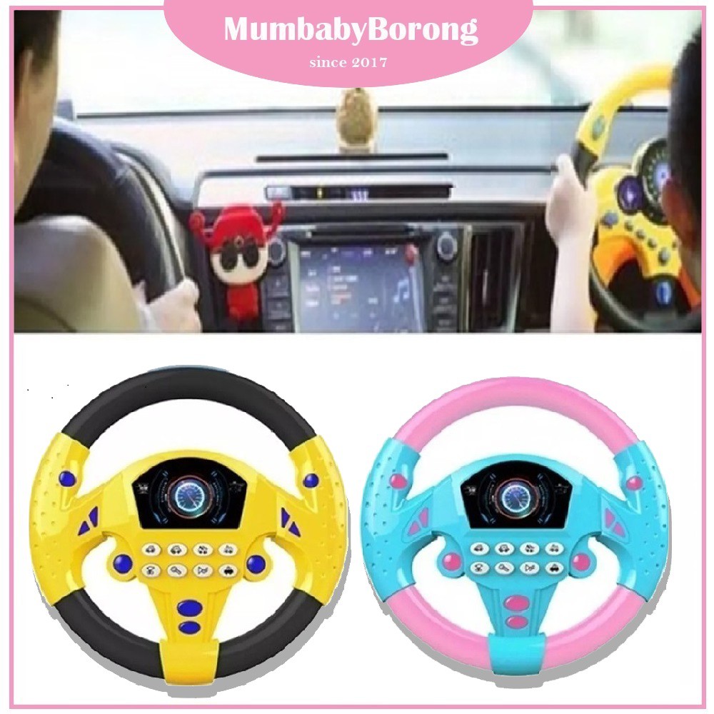 【Steering Driving Toy】MB Back Seat Car Steering Wheel Toys Car Game Toy Sound Recognise for Kids