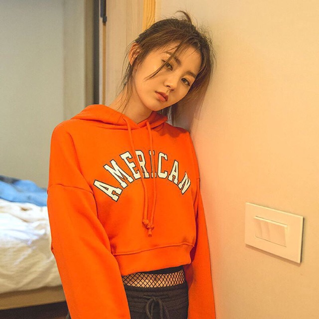 orange colour sweatshirt