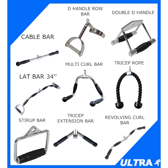 Buy Cable Cross Attachment Exercise Gym Workout Accessories Machine Bar Handle Grip Pull Aksesori Latih Senam Otot Tangan Seetracker Malaysia