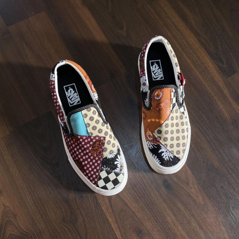 vans slip on tiger patchwork original