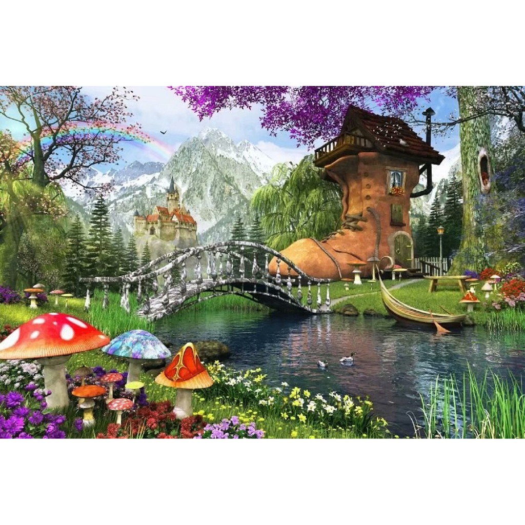 1000 Pieces of Wooden Puzzle Colorful Cute Cartoon Old Shoes House Home  Decoration Gift Puzzle Frame Christmas Present | Shopee Malaysia