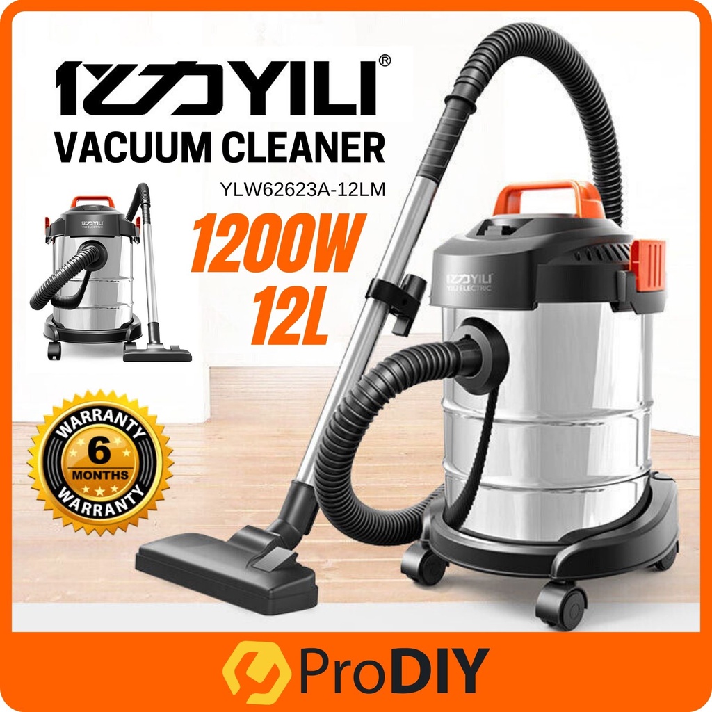 YLW-6263A-12LM YILI 3 In 1 Heavy Duty Stainless Steel Vacuum Cleaner Dry & Wet Vacuum Blower 1200W LDM 15L VAC-201 1300W