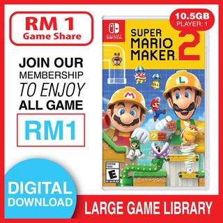🔥RM1 RENT🔥 Super Mario Maker 2 🚫1ShareGame Member Only 🎮Nintendo Switch Game