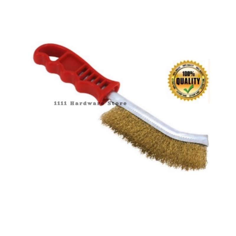 BRASS COATED WIRE KNIFE BRUSH WIRE BRUSH WITH PLASTIC HANDLE CLEANING