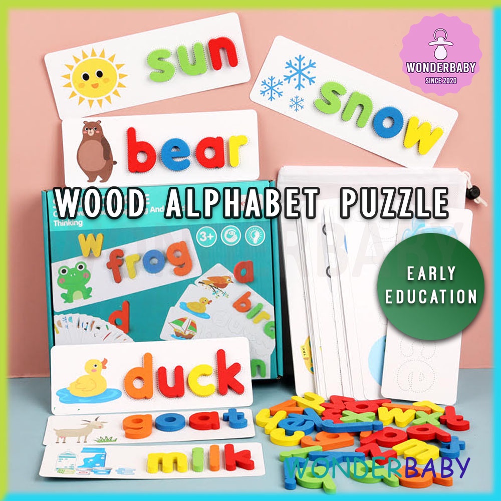 Wooden Educational Alphabet Puzzle Toy | Early Learning Montessori ...