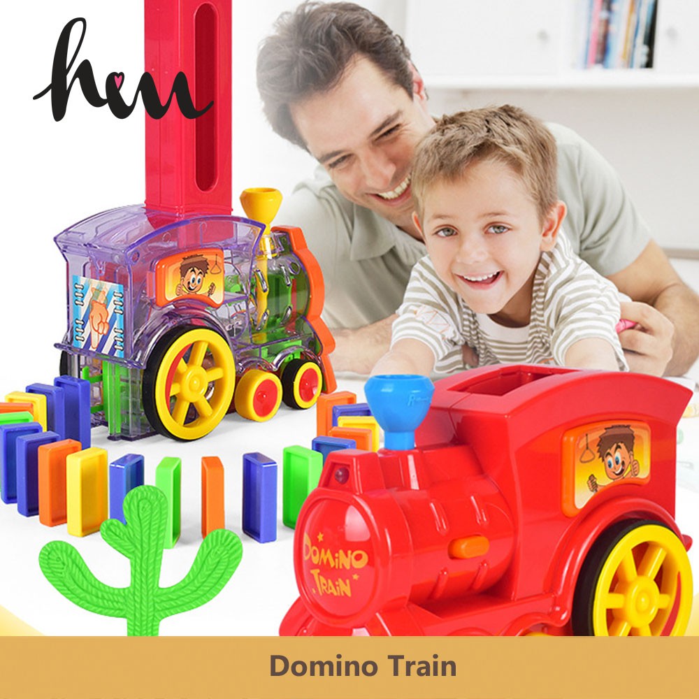 domino stacking train