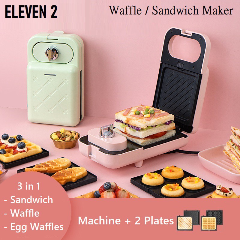 eleven2 Electric Sandwich Maker Waffle Maker Mini Grilling Panini Baking Plates Toaster Breakfast Machine For Home House