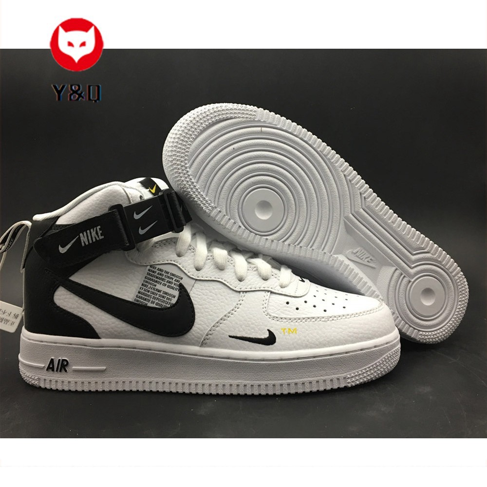 air force 1 mid utility black white