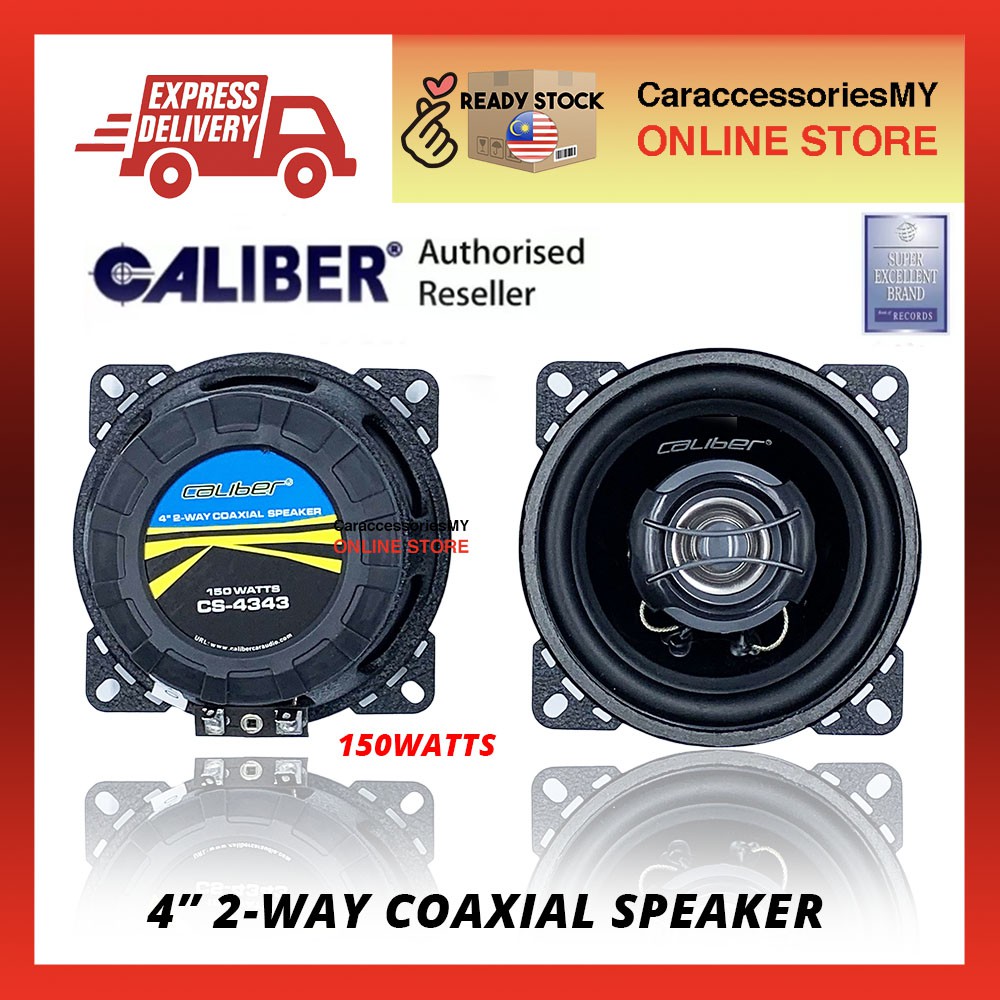 CALIBER 4" 2-Way Car Speaker CS-4343 Suitable for all type of car 150 watts kereta speker coaxial small speakers
