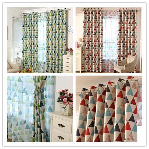 Jinyahome 1pc Shading High Blackout Geometric Pattern Curtain