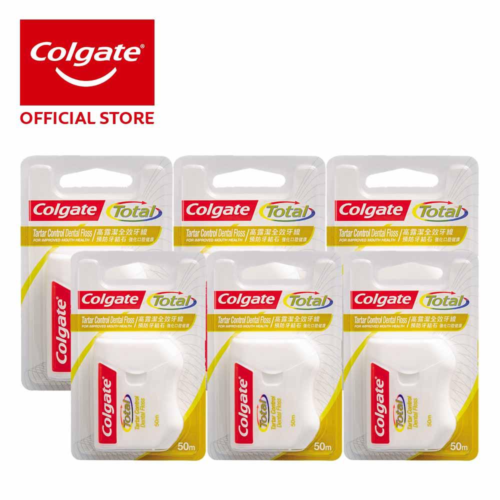 Colgate Dental Floss with Tartar Control 50m [Bundle Of 6] Value Deal